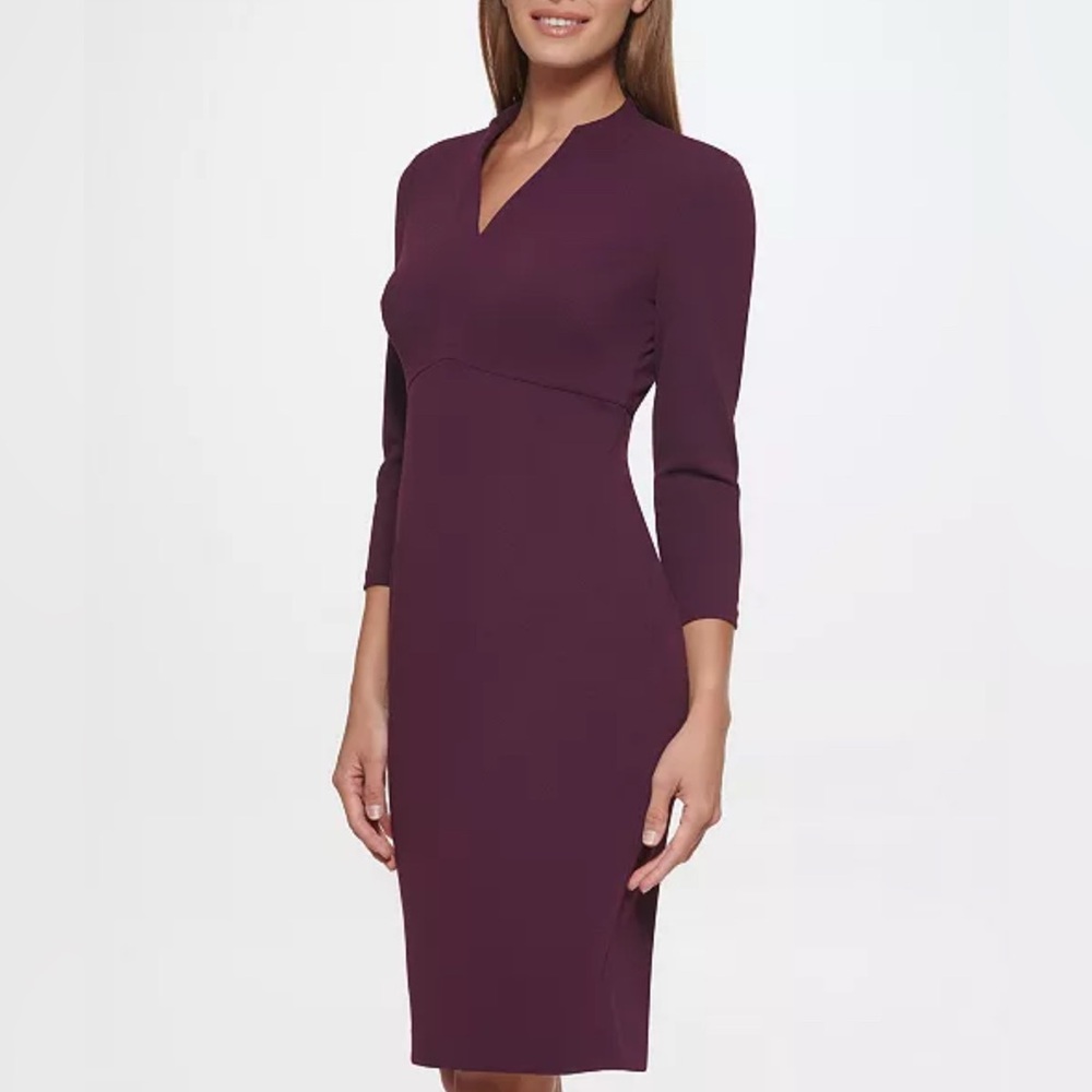 Calvin Klein Deep Purple Long Sleeve Dress